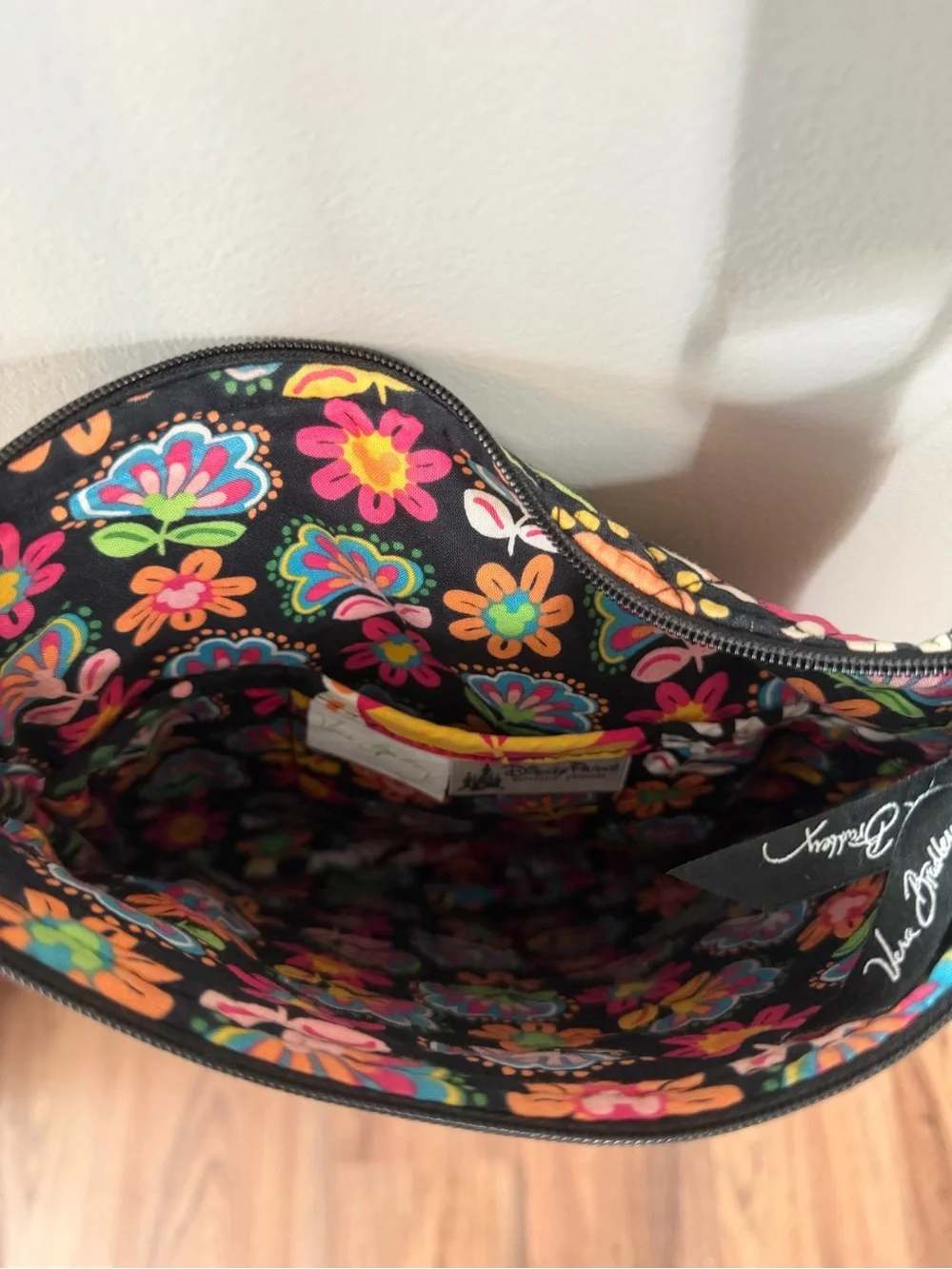 Vera Bradley Black Multicolor Mickey & Friends Quilted Crossbody